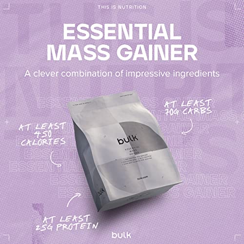 Bulk Essential Mass Gainer, Protein Shake for Weight Gain, Vanilla, 2.5 kg Bulk