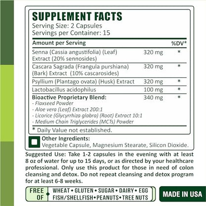 TruQuest Nutrition Colon Triple Care Cleanse + Detox + Improve-15-Day Program of Quick