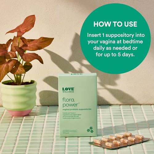 Love Wellness Vaginal Probiotic Suppositories, Flora Power | Fast-Acting