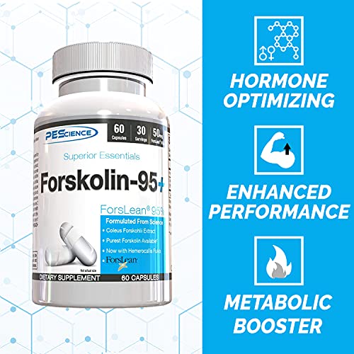 PEScience Forskolin Capsules, 95% Pure Forskolin Extract, Patented ForsLean, 60 Count PEScience