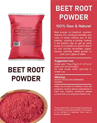 Beet Root Powder 8 oz. by Aroma Depot Raw & Non-GMO I Vegan & Gluten Free I Nitric