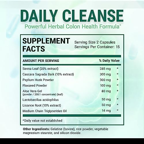 IVL - Daily Cleanse Herbal Colon Health Formula - Detoxification, Probiotic, Digestive Support IVL