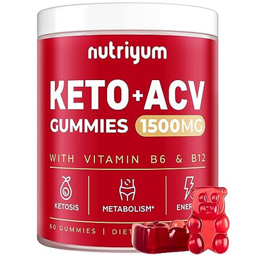 nutriyum Keto ACV Gummies 1500 mg - Apple Cider Vinegar Gummies with B6 & B12