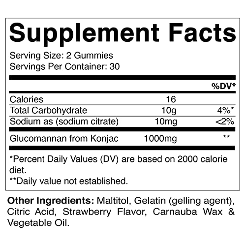Vitamatic Sugar Free Glucomannan Gummies (Amorphophallus Konjac Root) - 1000mg per