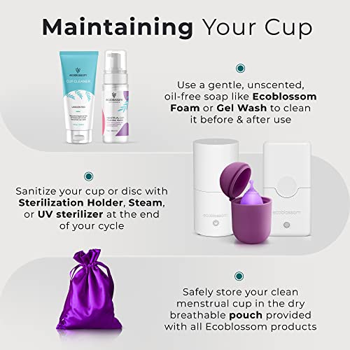 CareCup Menstrual Cups - Set of 2 Reusable Period Cups - Premium Design with Soft, Flexible Carecup