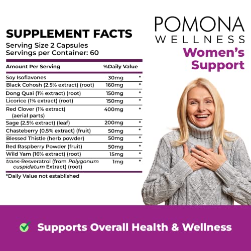 Pomona Wellness Women's Menopause Supplement Multivitamin, Supports Hormone Balance Pomona Wellness