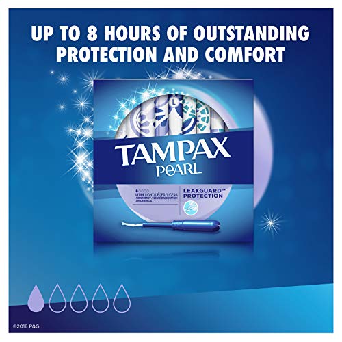 Tampax Pearl Plastic Tampons, Light Absorbency, Unscented, 36 Count (Pack of 2) (72 Total Count) Procter & Gamble