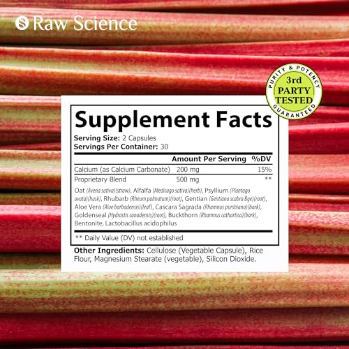 Colon Cleanse - Detox, Digestive Health, Psyllium Husk, Aloe Vera, Bentonite Clay, Acidophilus Probiotic S RAW SCIENCE