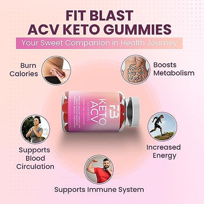 FIT BLAST Keto ACV Gummies Advanced Weight Loss, Organic 1000Mg Keto Apple Cider