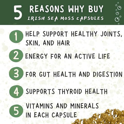 healblend Organic Irish Moss, Bladderwrack, Burdock, & BioPerine - 1405mg with Black Pepper