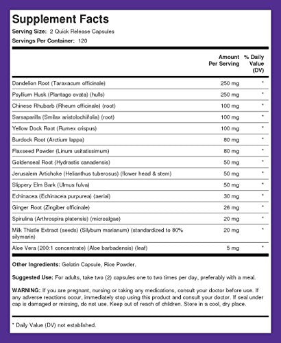 Piping Rock Detox Cleanse Capsules | 240 Pills | Herbal Complex | Lean Formula Piping Rock