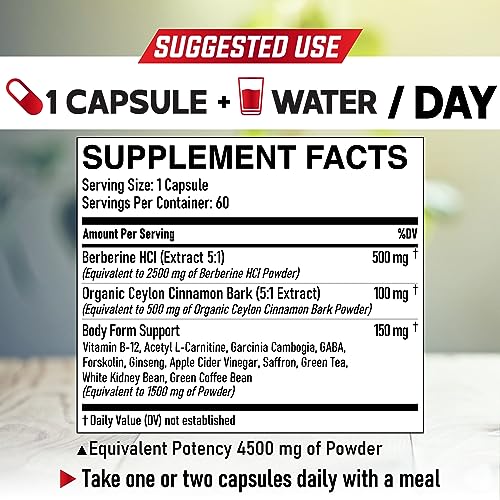 DEDICAD 13in1 Berberine Supplement - 4500mg for Weight Management, Heart & Immune