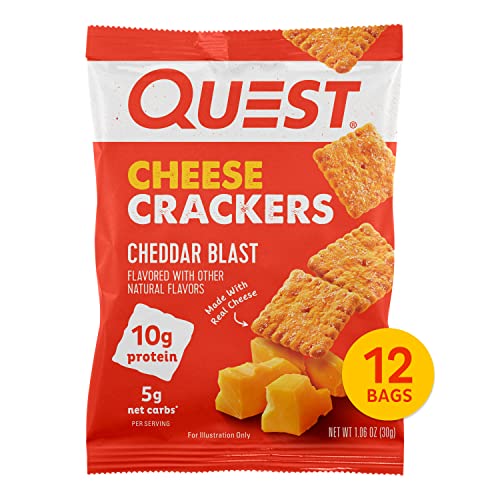 Quest Nutrition Cheese Crackers, Cheddar Blast, High Protein, Low Carb, Made with Real Cheese