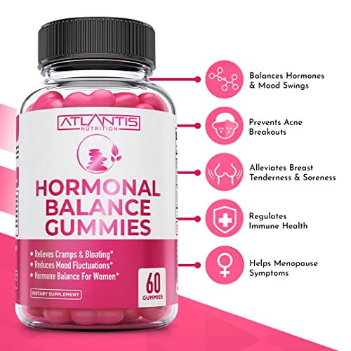 Hormonal Balance For Women & PMS Relief Gummies - Alleviates Cramps, Bloating, Mood Swings Atlantis Nutrition
