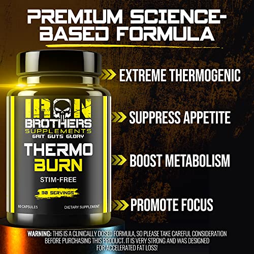Stimulant Free Fat Burners for Women and Men – Weight Loss - Non Stim Thermogenic Fat Iron Brothers Supplements