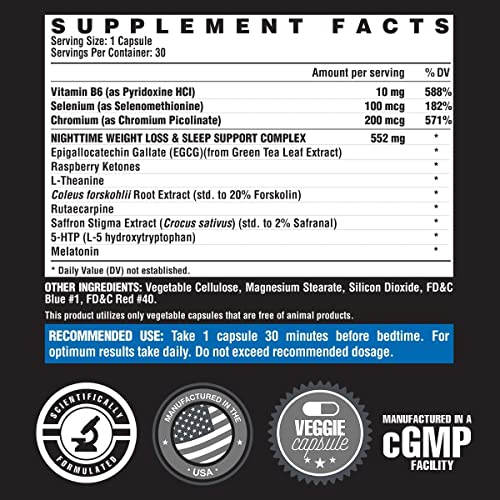 Nutrex Lipo 6 Nighttime Fat Burner | Melatonin Sleep Aid & Weight Loss Diet Pills Nutrex Research