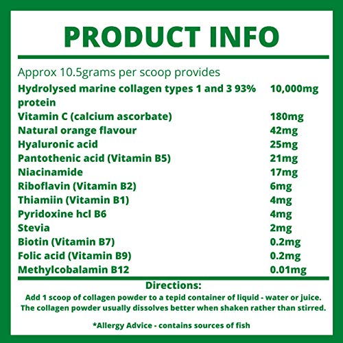 Collagen Powder Marine Supplement | Hydrolyzed Protein peptides with Hyaluronic Acid Vitamin C Biotin etc for Women Men Pure Food Supplements