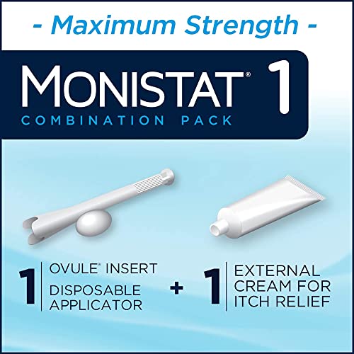 Monistat 1 Day Yeast Infection Treatment for Women, 1 Miconazole Ovule Insert & External Monistat Anti-Itch Monistat