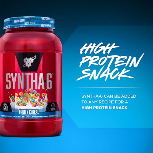 BSN SYNTHA-6 Whey Protein Powder with Micellar Casein, Milk Isolate, Fruity Cereal BSN