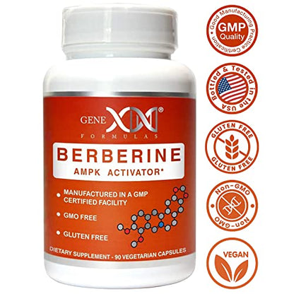 GENEX Berberine HCl 500mg (90 Capsules) | Powerful AMPK Activator, Supports Heart
