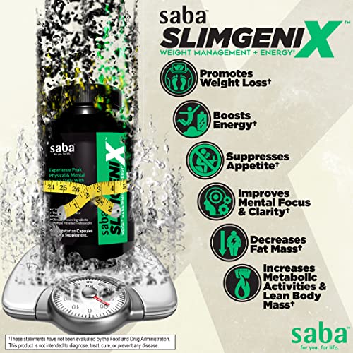 Saba SlimGenix -Energy, Weight Management, Appetite Control, Focus, Fat Burner Saba