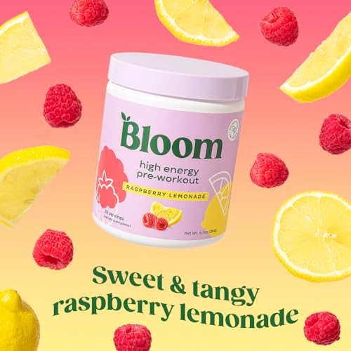 Bloom Nutrition High Energy Pre Workout Powder, Amino Energy with Beta Alanine, Ginseng Bloom Nutrition