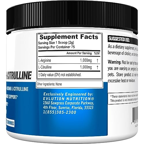 Evlution Nutrition L-Arginine + L-Citrulline - Endurance + Workout Performance