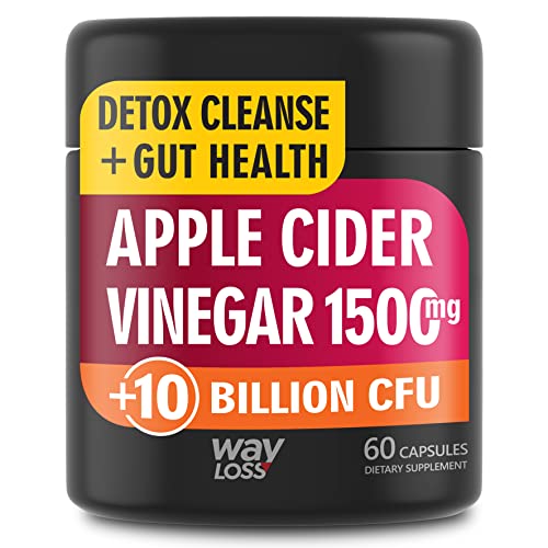 WayLoss 1500mg Apple Cider Vinegar Capsules/Apple Cider Vinegar Pills w/ 10 BILLLION 