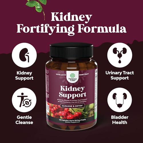 Kidney Support Cranberry Supplement for Women and Men - High Strength Kidney