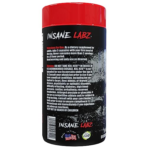 Insane Labz Kill H20, AMPiberry Infused Diuretic, Reduce Water Retention and Bloating Relief