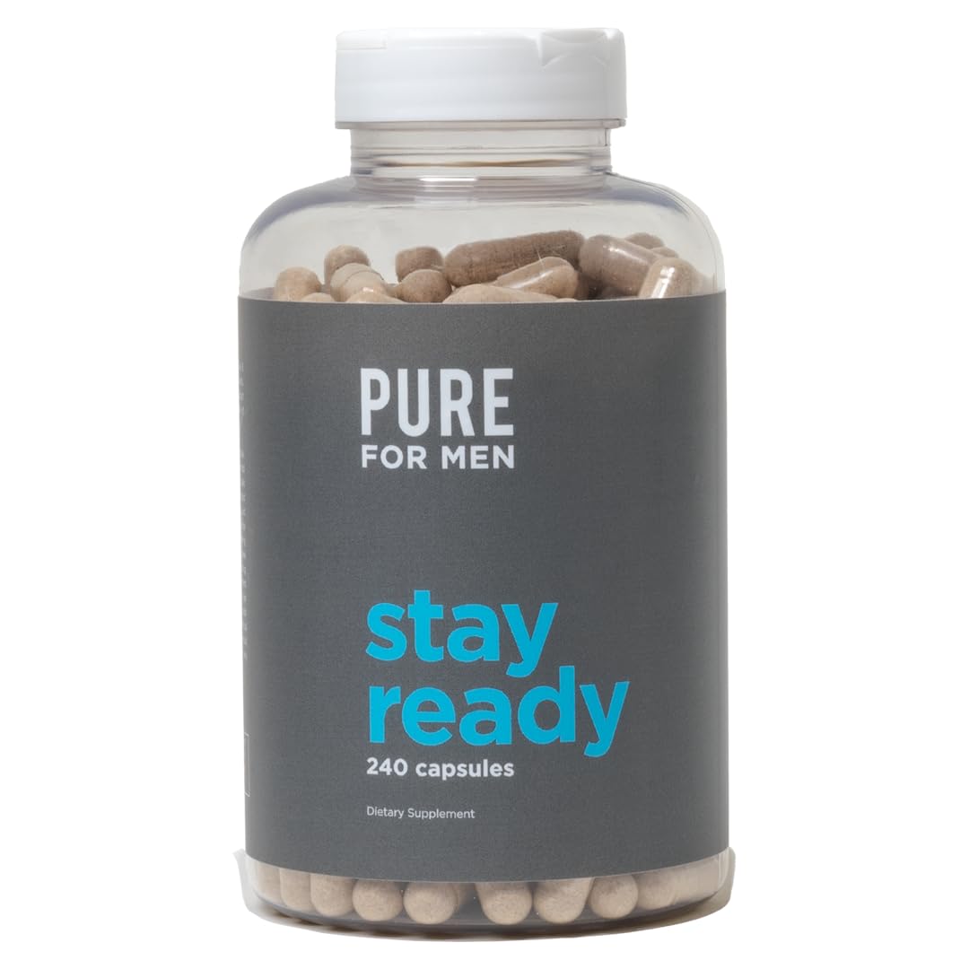 Pure for Men Stay Ready Fiber Supplement, 240 Vegan Capsules | Supports Daily 