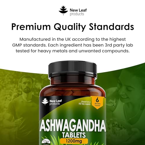 Ashwagandha 1200mg - 365 Vegan Tablets Pure High Strength Ashwagandha Root NEW LEAF PRODUCTS