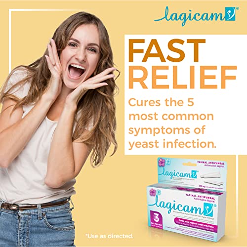 Lagicam Vaginal Yeast Infection, Antifungal 3 Day Miconazole Nitrate Treatment Cream, Relief for Itching LAGICAM V