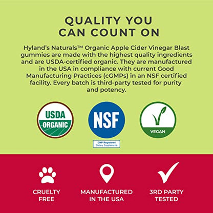 Hyland's Naturals Organic Apple Cider Vinegar Blast Gummies, Digestive Health Suppor