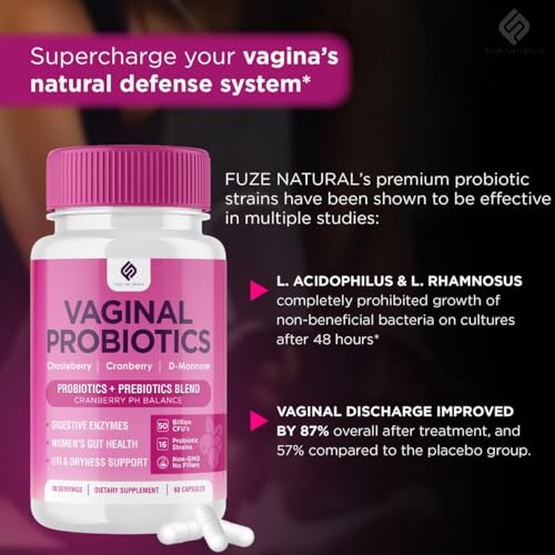 Vaginal Probiotics for Women Digestive Enzymes Gut Health PH Balance Pills, Women's Fuze Naturals