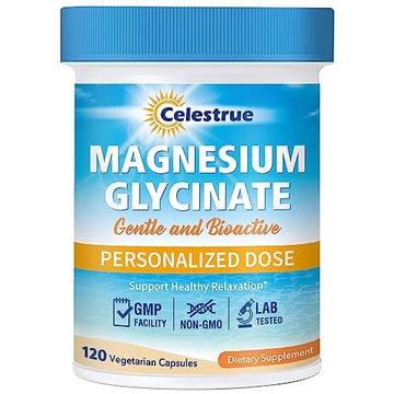 Celestrue Magnesium Glycinate, Fully-Chelated, Optimal Absorption, Gentle on The Stomach