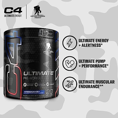 C4 Ultimate x Wounded Warrior Project Pre Workout Powder Freedom Ice - Sugar Free