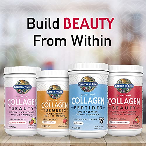 Garden of Life Grass Fed Collagen Beauty - Strawberry Lemonade, 20 Servings - Collagen Garden of Life