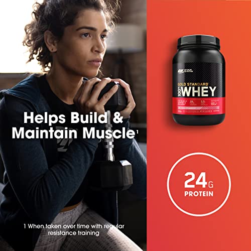 Optimum Nutrition Gold Standard 100% Whey Protein Powder, Delicious Strawberry Optimum Nutrition