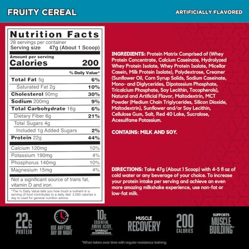 BSN SYNTHA-6 Whey Protein Powder with Micellar Casein, Milk Isolate, Fruity Cereal BSN