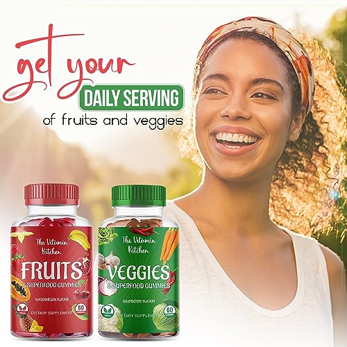 The Vitamin Kitchen Fruit and Veggies Gummies-120 Chews 60 Super Fruits The Vitamin Kitchen