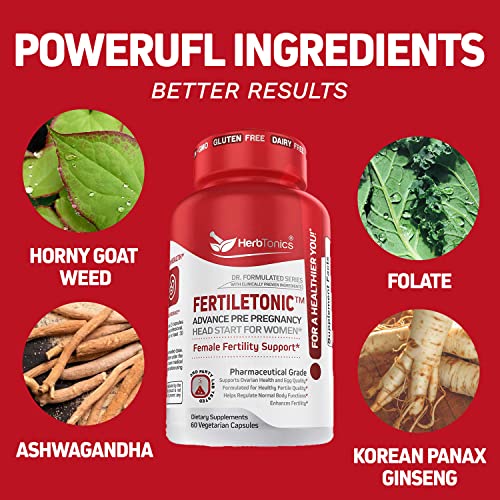 Fertility Supplements for Women to Help Pregnancy & Better Conception + Prenatal Vitamins Herbtonics