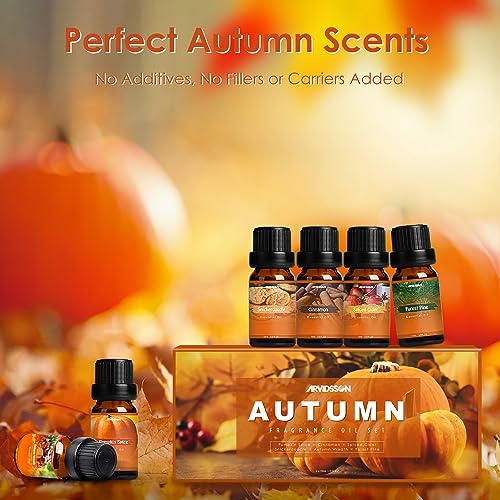 Autumn Fragrance Oil Set, Premium Fall Essential Oils for Diffuser and Candle Making -Cinnamon ARVIDSSON