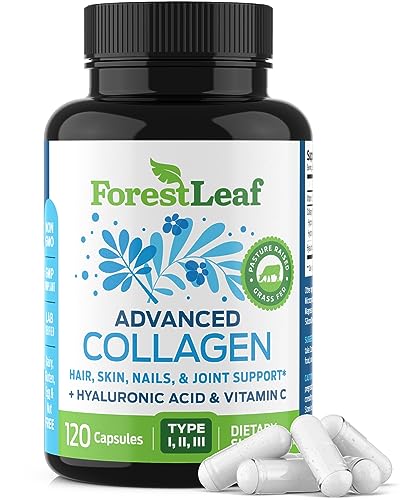 ForestLeaf Multi Collagen Pills with Hyaluronic Acid + Vitamin C, 120 Caps