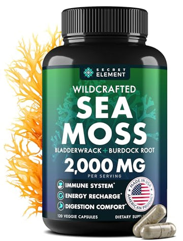 Sea Moss Capsules - Irish Sea Moss Advanced with Burdock Root, Bladderwrack