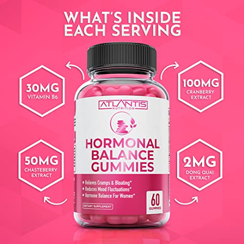 Hormonal Balance For Women & PMS Relief Gummies - Alleviates Cramps, Bloating, Mood Swings Atlantis Nutrition