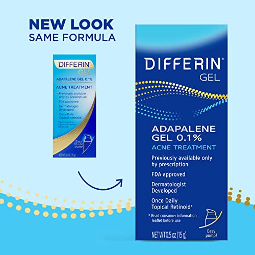 Differin Acne Treatment Gel, 30 Day Supply, Retinoid Treatment for Face Differin