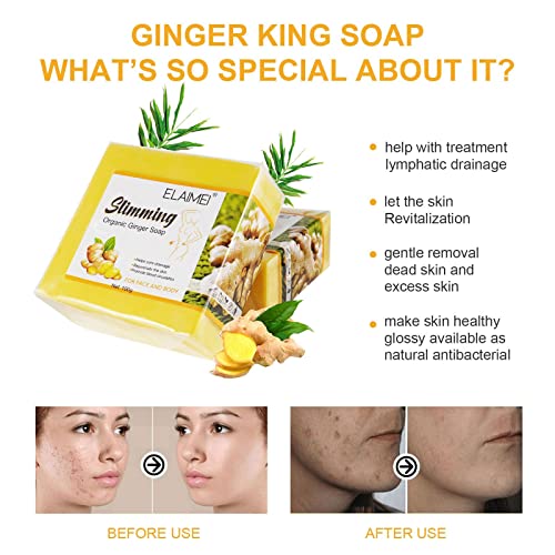 REVIGLAM Ginger Bar Soap, Vegan Slimming Ginger Bath Soap, Effective Weight Loss REVIGLAM