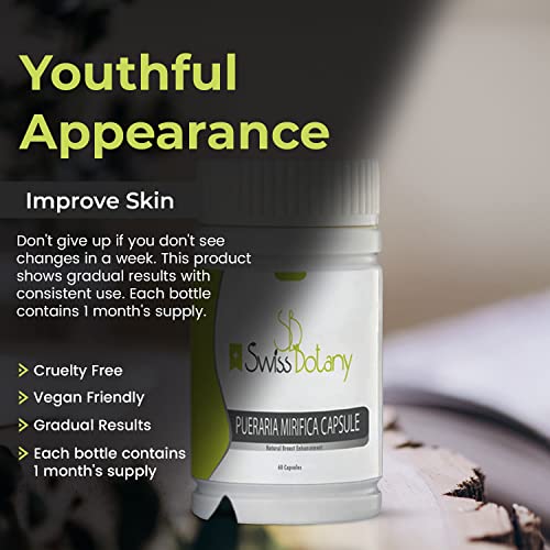 Swiss Botany Organic Pueraria Mirifica Breast Enhancement Pills for Women Swiss Botany