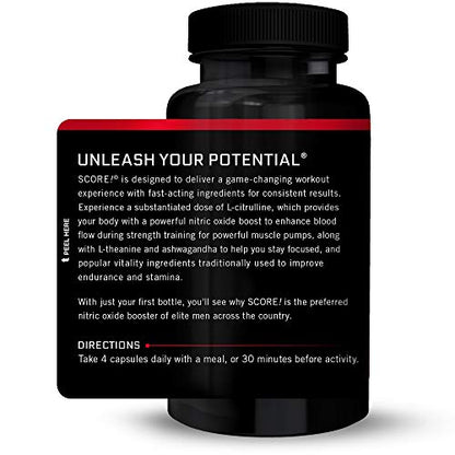 FORCE FACTOR Score!, 2-Pack, Nitric Oxide Supplement for Men, Nitric Oxide Booster with L-Citrulline and Tribulus terrestris to Improve Blood Flow and Enhance Performance, 152 Capsules